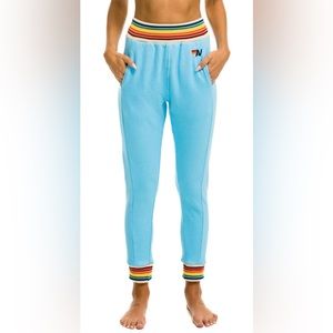 AVIATOR NATION NWT Rainbow Rob Pocket Sweatpants - Sky